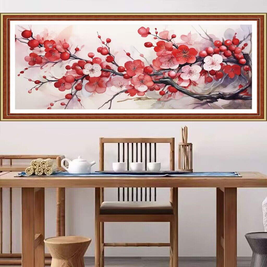 Home Textiles Discount - 9ct 110x50cm bunga merah bordir DIY