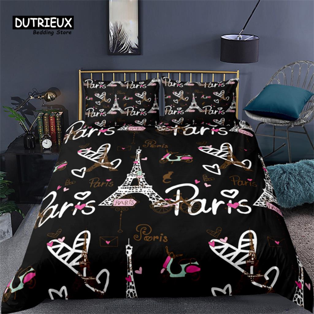 Home Textiles Paris - 2/3PCS lembut Paris Menara Eiffel Duvet