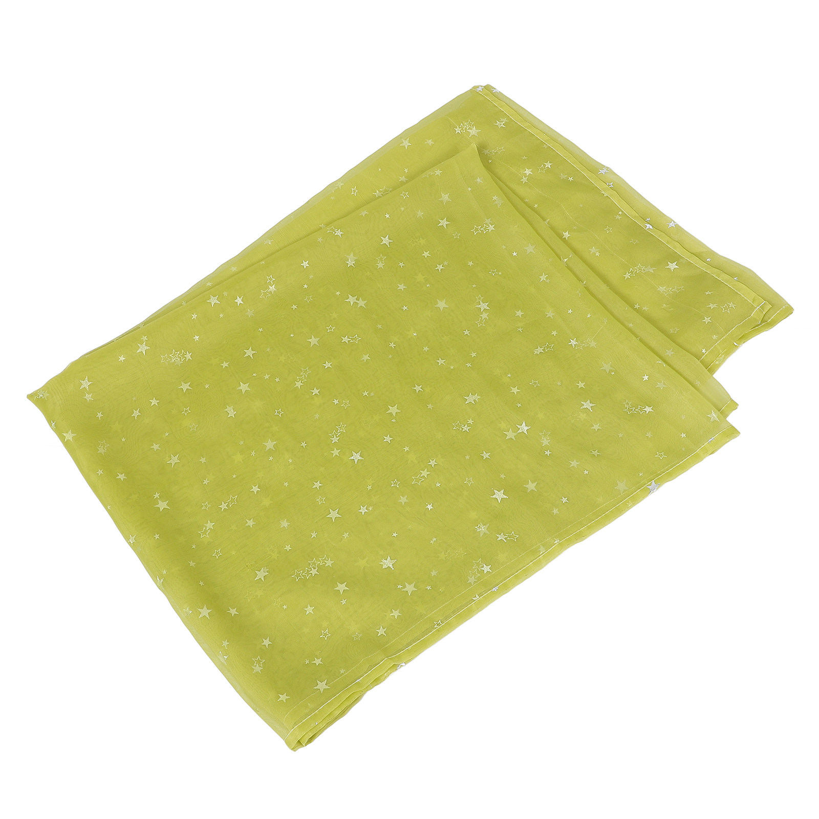 Curtain Sheer Voile - Tirai Tipis Foil Bintang Perak Hijau