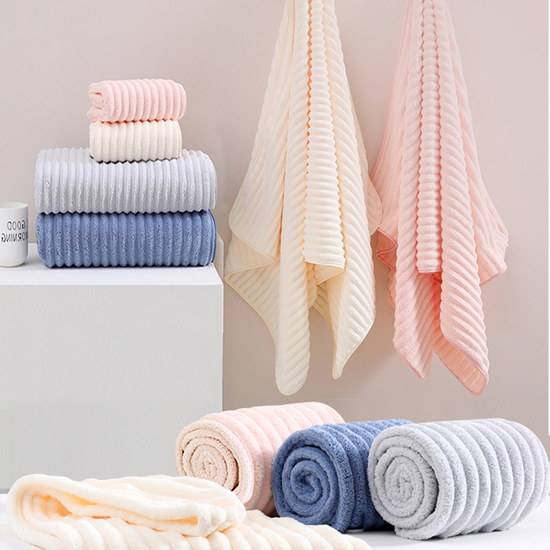 Home Textiles Face Towel - Handuk Mandi Dewasa Bahan Coral Fleece,