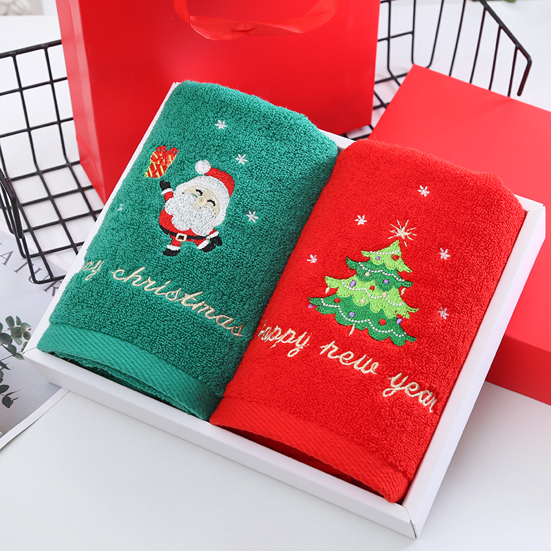 Home Textiles Face Towel - Set Kotak Hadiah Handuk Natal Handuk