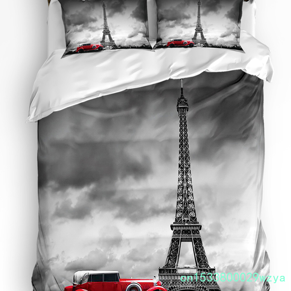 Home Textiles Paris - Sprei Set 3pcs Custom Menampilkan Menara