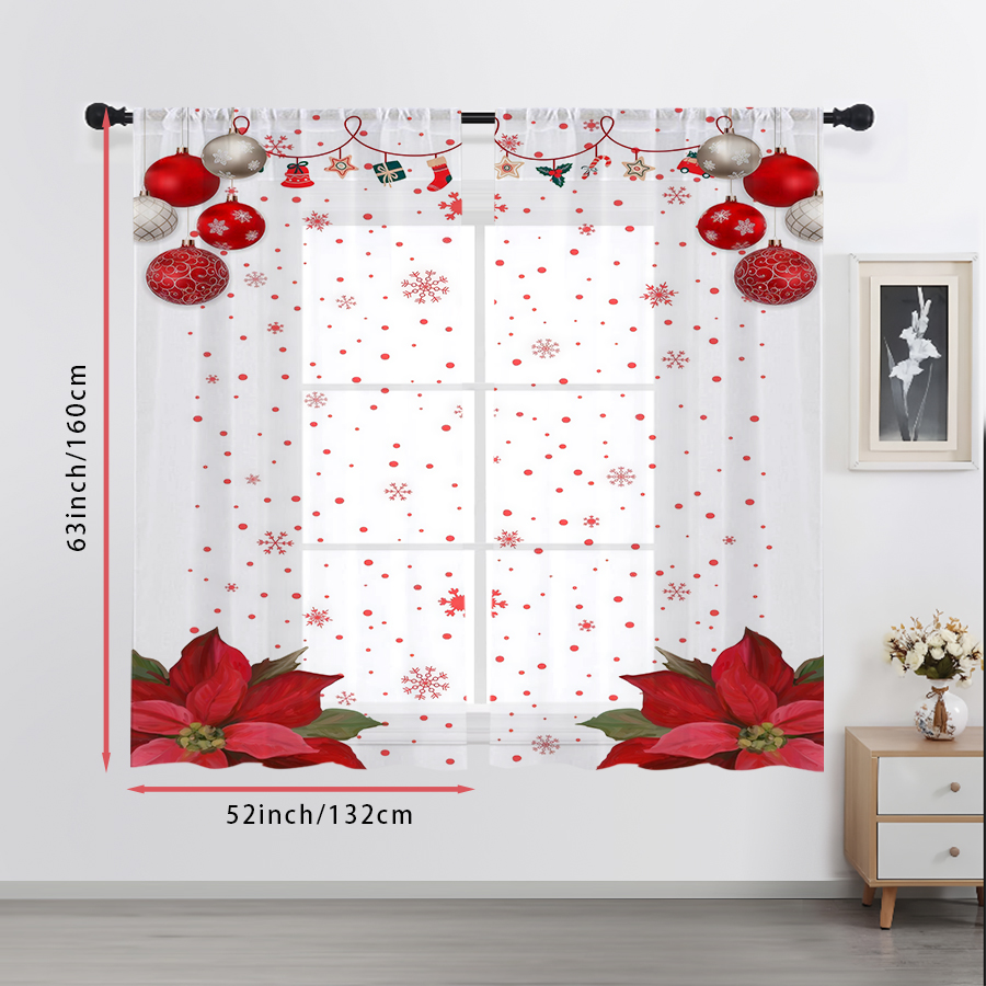 2PCS Tirai Transparan Motif Bo - Curtain Sheer Voile ulasan dan harga
