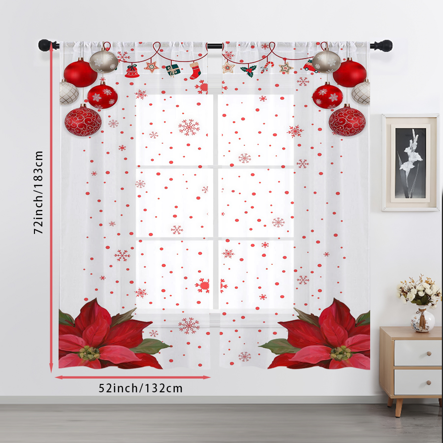 2PCS Tirai Transparan Motif Bo - Curtain Sheer Voile ulasan dan harga