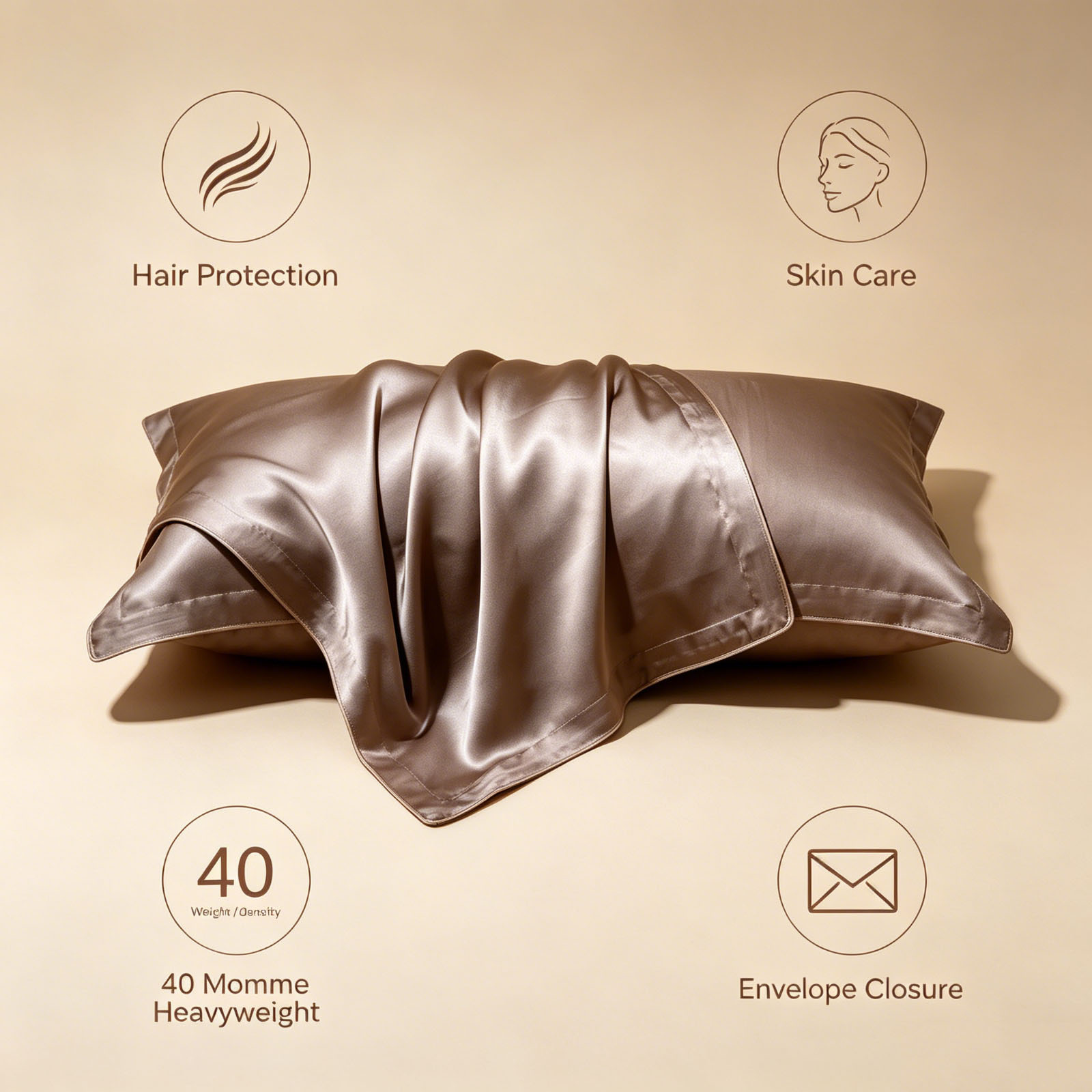 2 Buah Sarung Bantal Sutra Uku - Luxury Home Textiles Usa ulasan dan harga