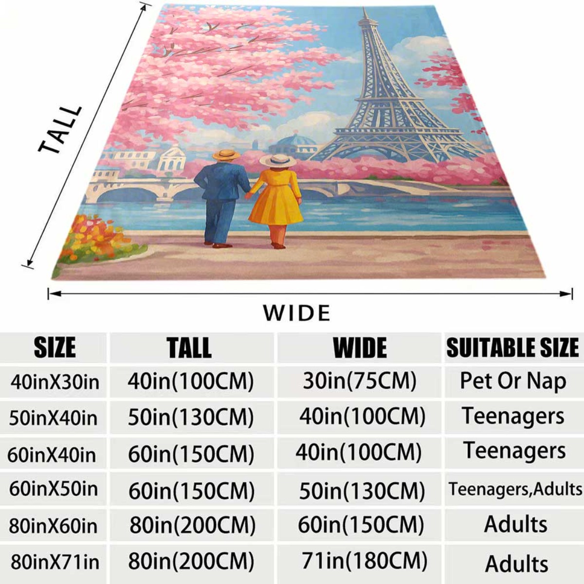 Selimut Flanel Pasangan Sakura - Home Textiles Paris ulasan dan harga