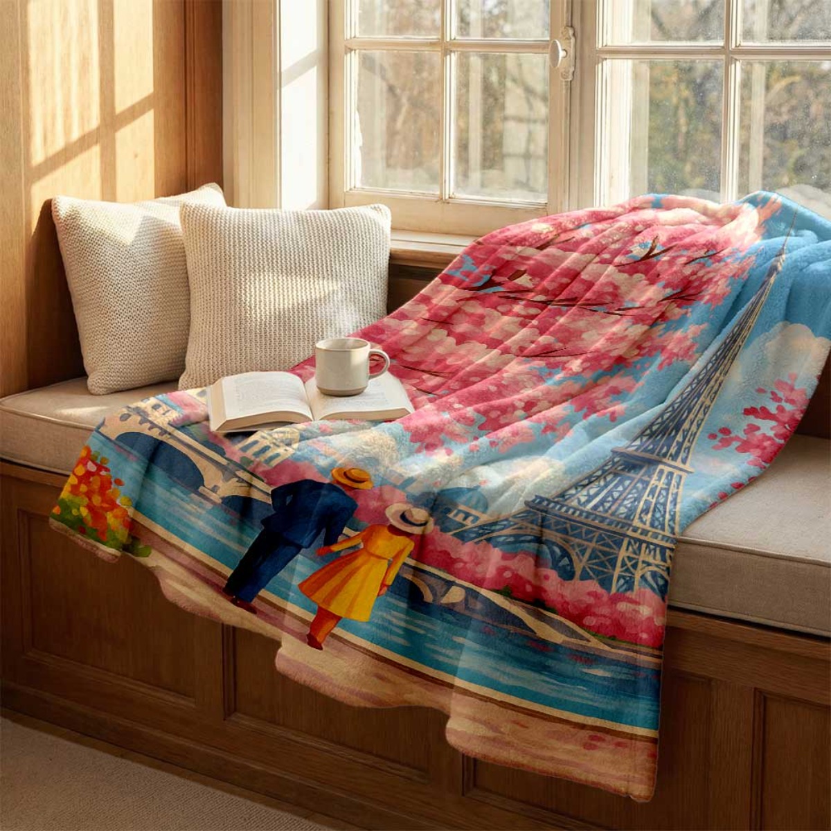 Selimut Flanel Pasangan Sakura - Home Textiles Paris ulasan dan harga