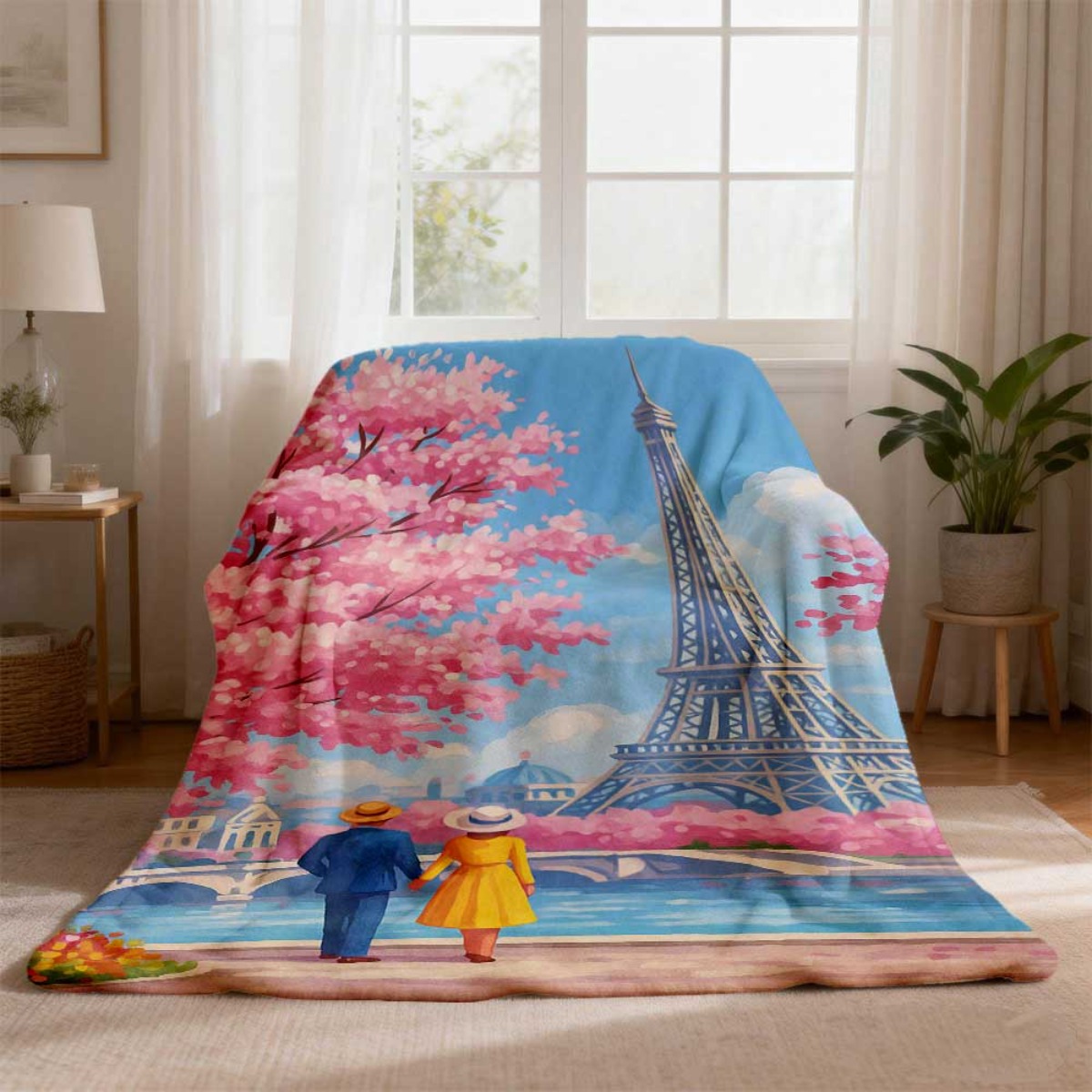 Selimut Flanel Pasangan Sakura - Home Textiles Paris ulasan dan harga