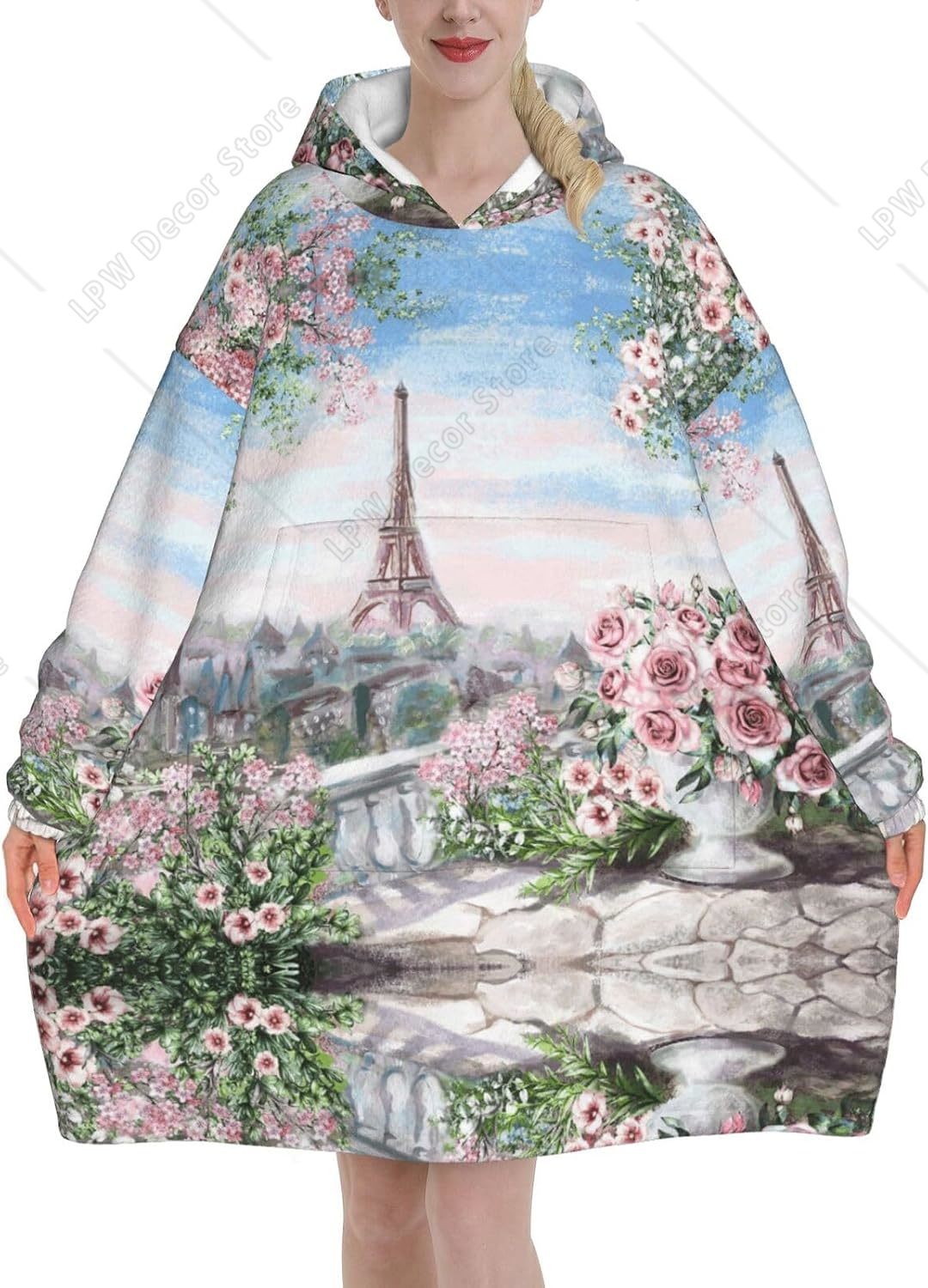 Hoodie Selimut Bermotif Menara - Home Textiles Paris ulasan dan harga