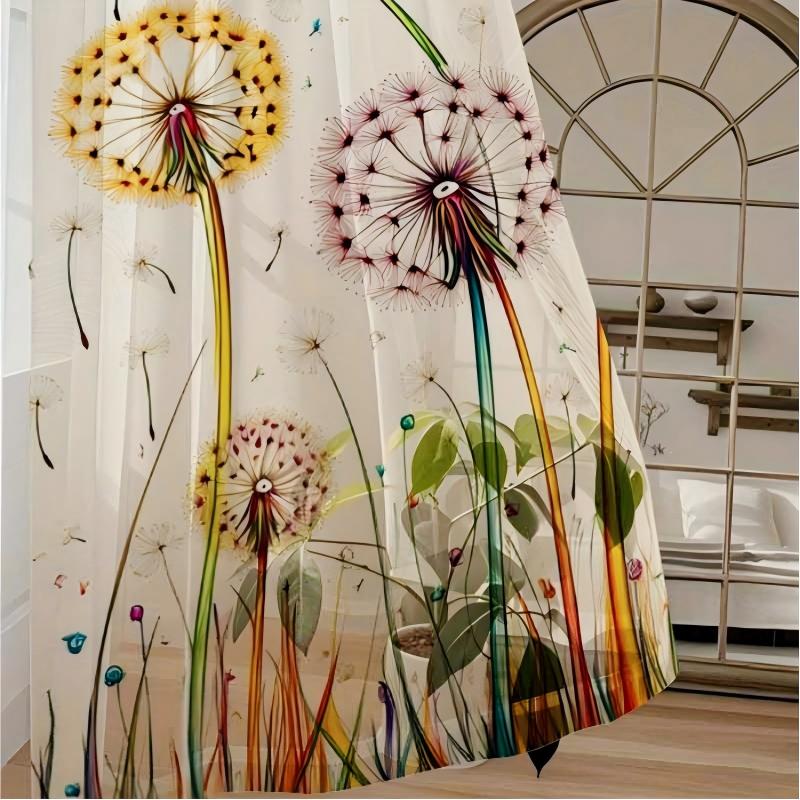 2PCS Tirai Transparan Cetak Di - Curtain Sheer Voile ulasan dan harga