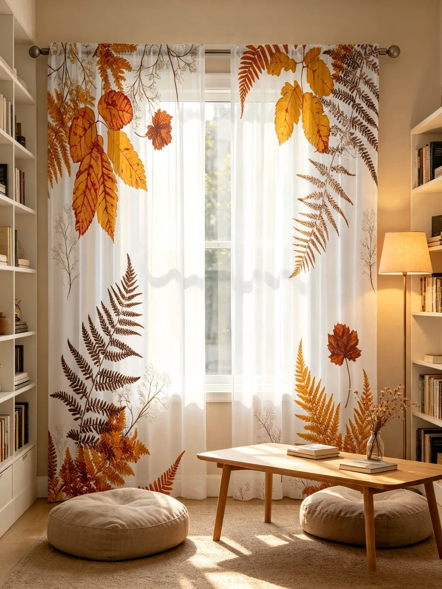 2PCS Tirai Transparan Cetak Di - Curtain Sheer Voile ulasan dan harga