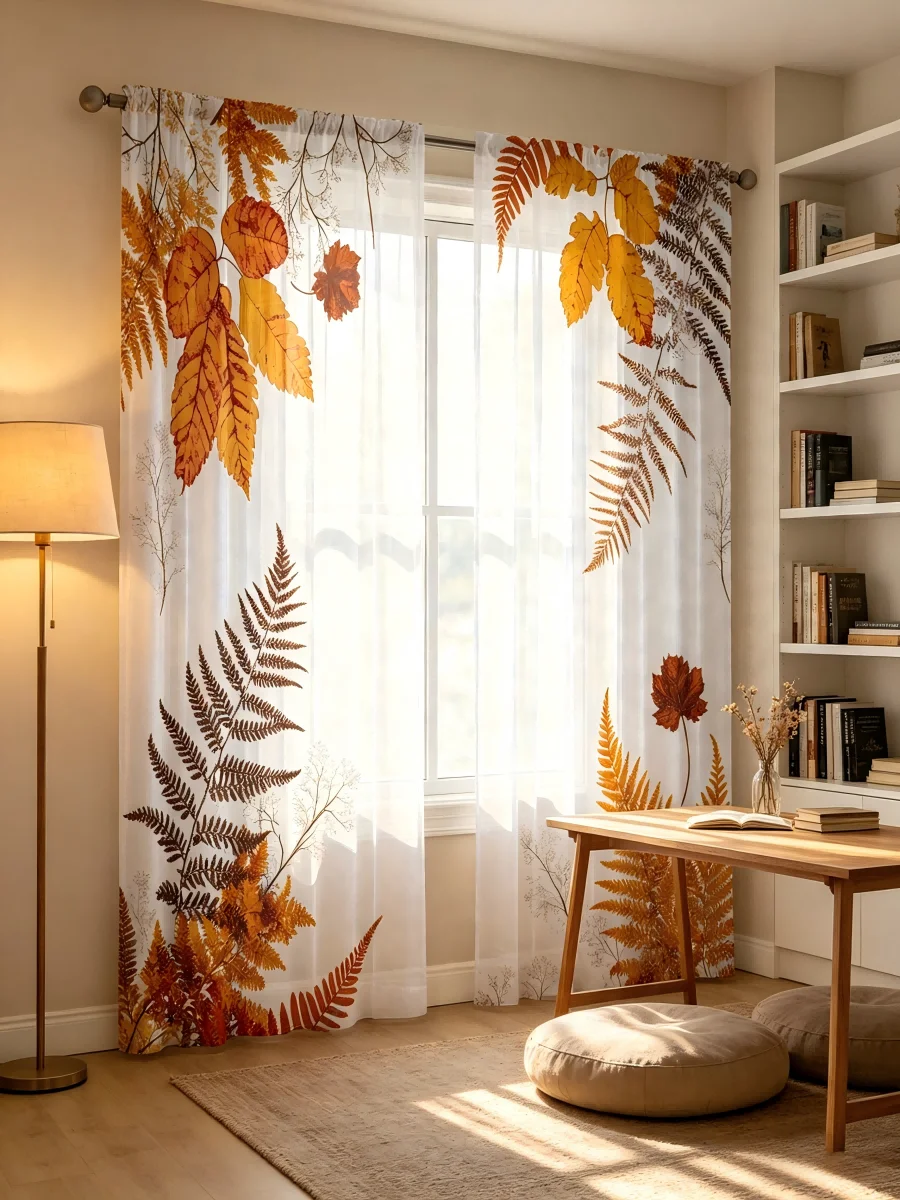 2PCS Tirai Transparan Cetak Di - Curtain Sheer Voile ulasan dan harga