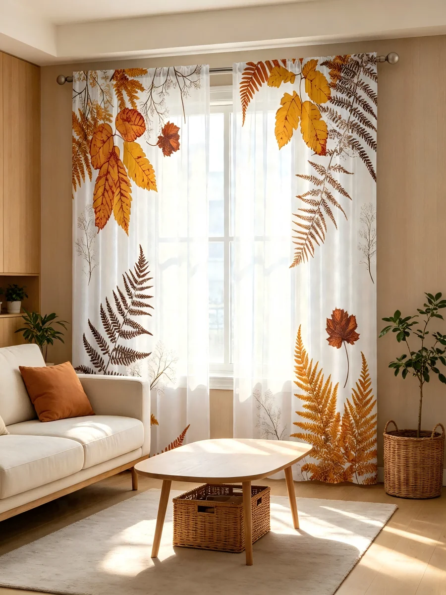 2PCS Tirai Transparan Cetak Di - Curtain Sheer Voile ulasan dan harga