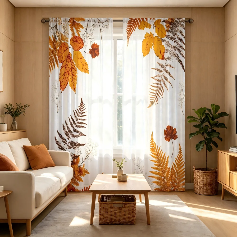 2PCS Tirai Transparan Cetak Di - Curtain Sheer Voile ulasan dan harga