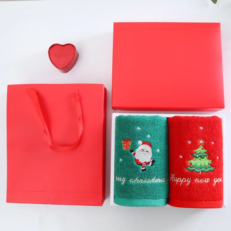 Set Kotak Hadiah Handuk Natal  - Home Textiles Face Towel ulasan dan harga
