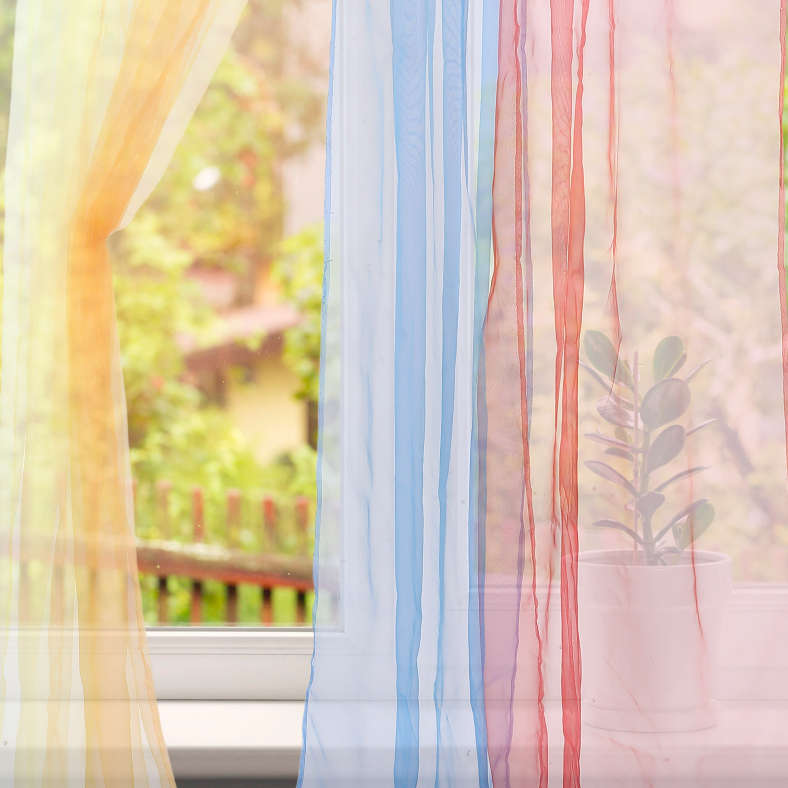 4Pcs Tirai Transparan Berwarna - Curtain Sheer Voile ulasan dan harga