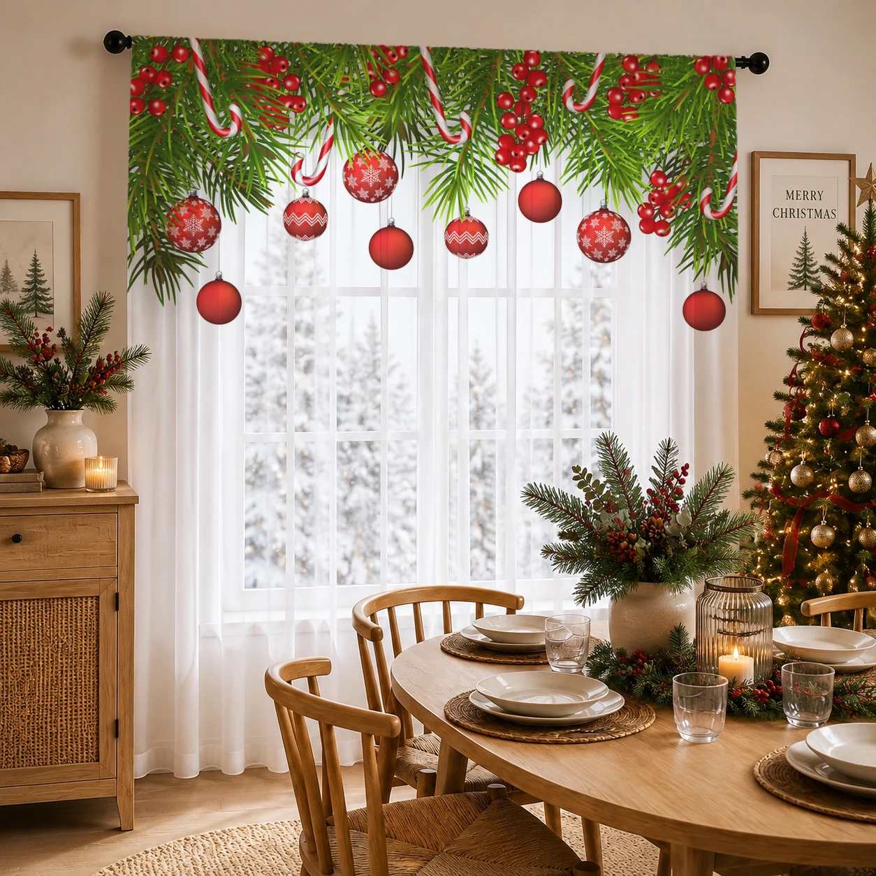 Tirai Transparan Gradien Natal - Curtain Sheer Voile ulasan dan harga