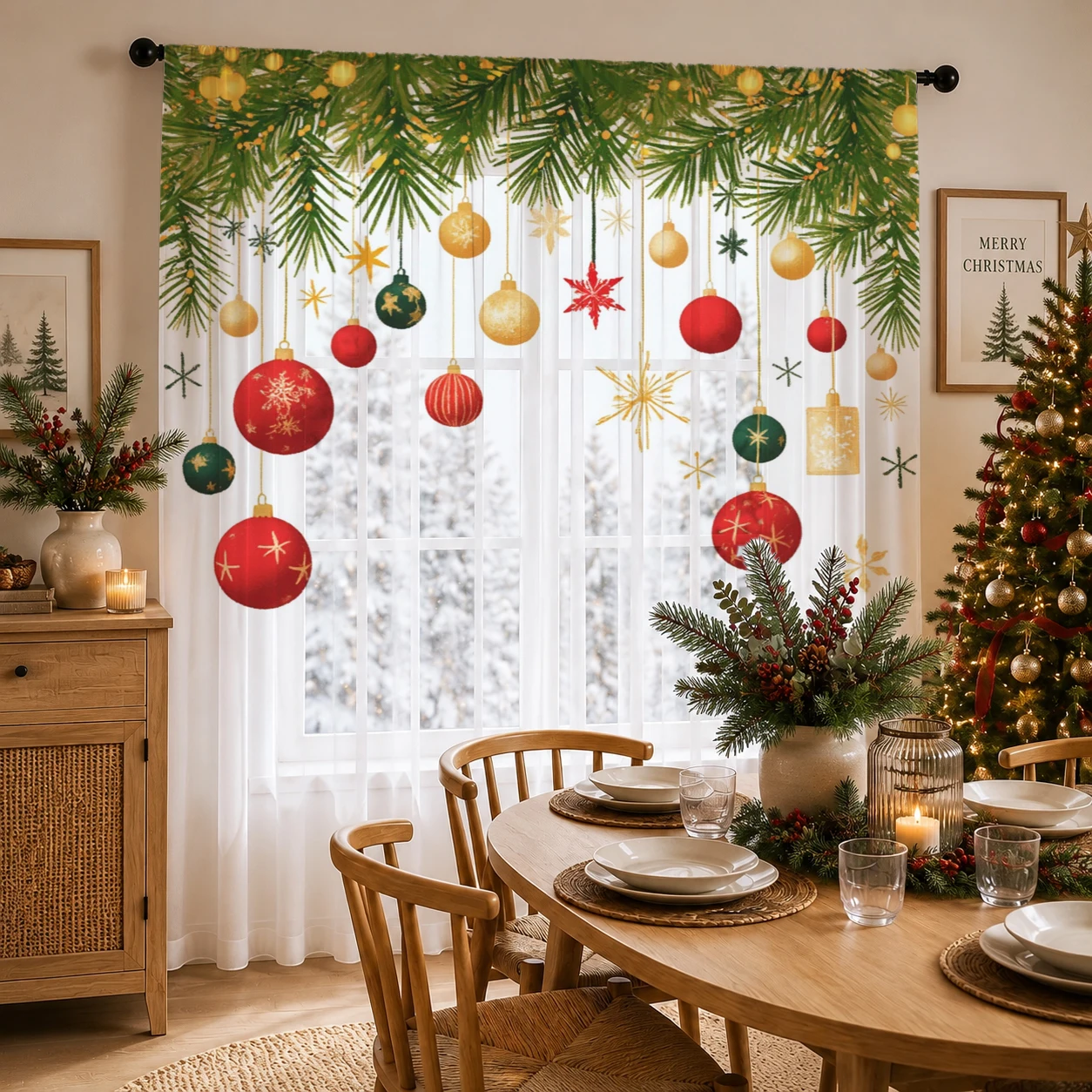 Tirai Transparan Gradasi Natal - Curtain Sheer Voile ulasan dan harga