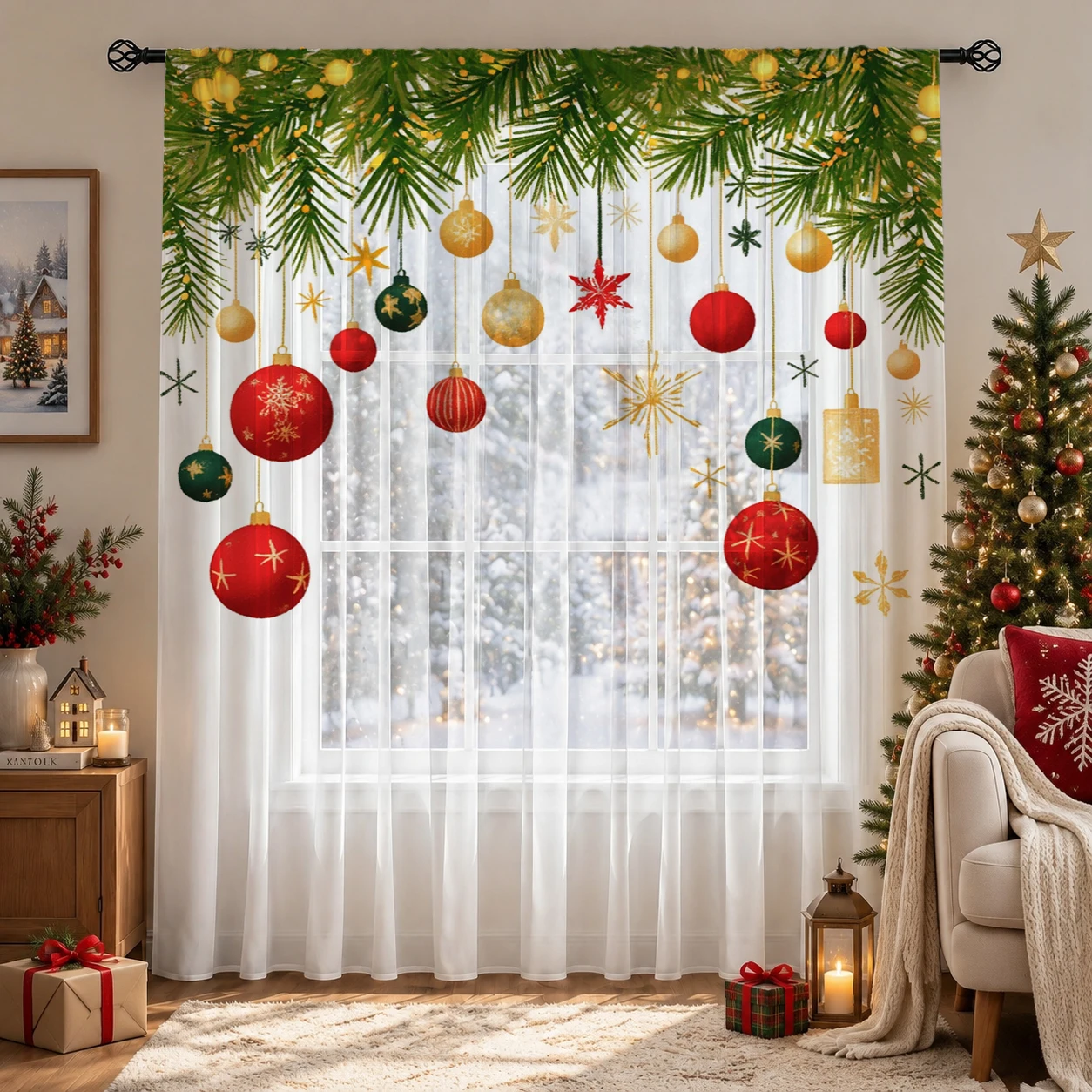 Tirai Transparan Gradasi Natal - Curtain Sheer Voile ulasan dan harga