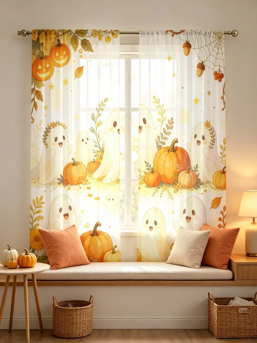 2PCS Tirai Transparan Cetak Di - Curtain Sheer Voile ulasan dan harga