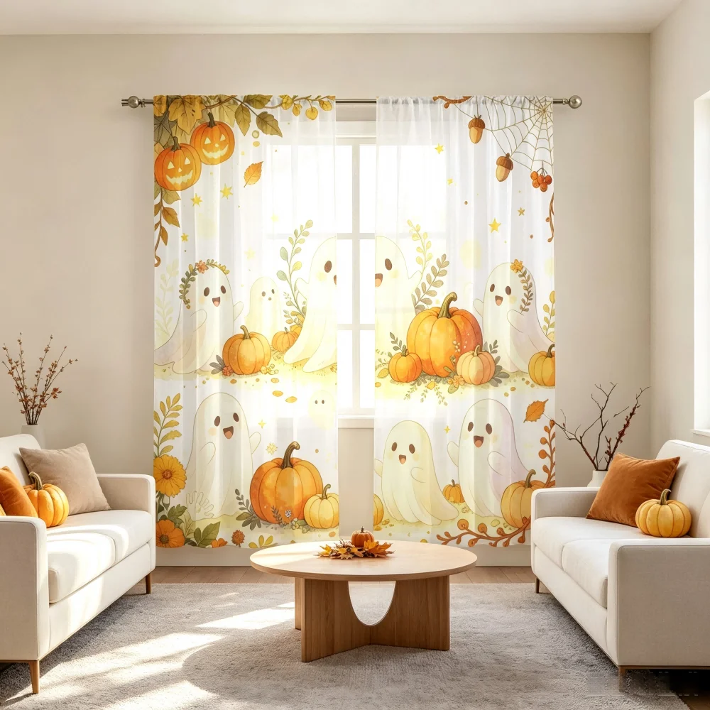 2PCS Tirai Transparan Cetak Di - Curtain Sheer Voile ulasan dan harga